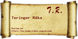 Teringer Réka névjegykártya